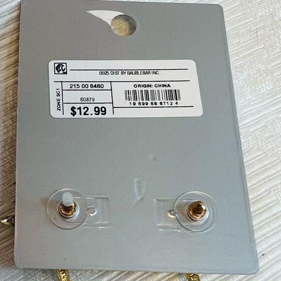 Sugarfix Baublebar Seas The Day Palm Trees Earrings NWT - Picture 3 of 4